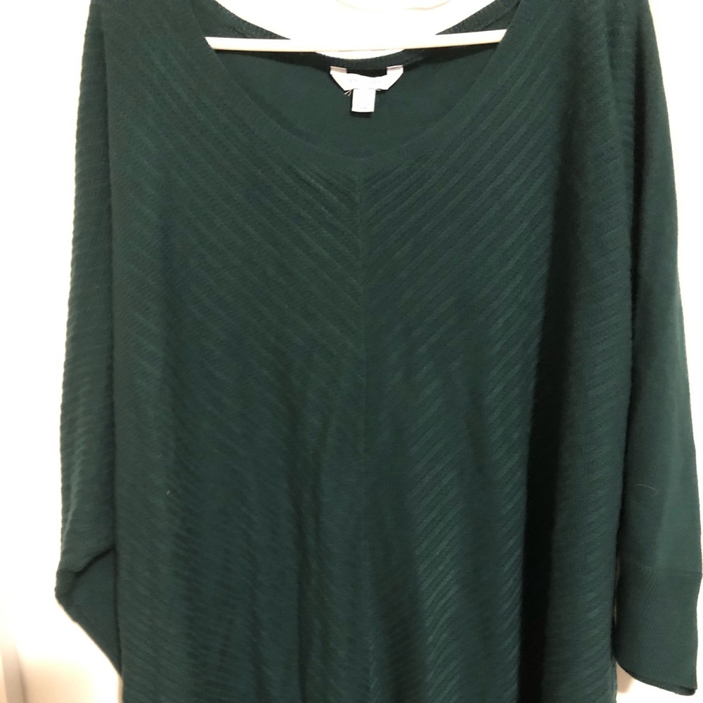 Boutique Plus 5X Dark Green V-Neck Sweater